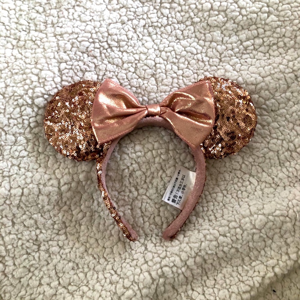 Rose Gold Sequin Minnie Mouse Ear Headband